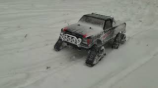 Snow Storm Fun With the Tamiya Landfreeder Quadtrack (TT02FT