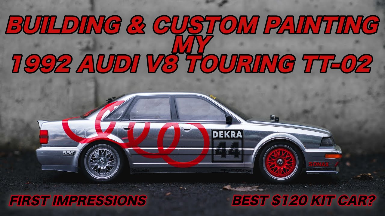Custom Painted 1992 Audi V8 Touring Tamiya TT-02 Kit Scale RC Car
