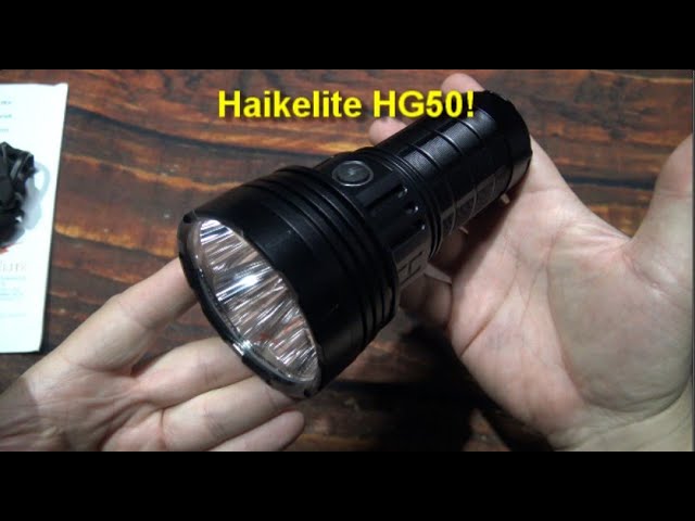 Haikelite HG50 Flashlight Review! (8,000 lumens, H50 LEDs) - YouTube