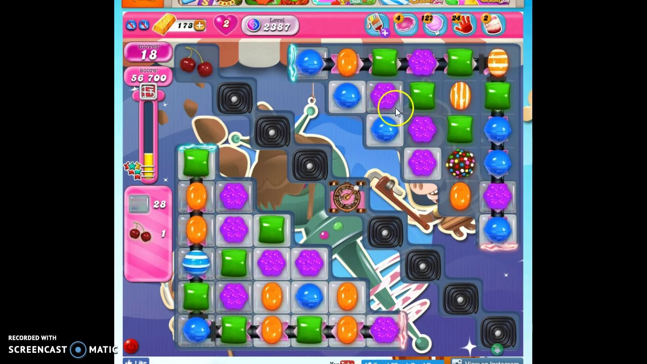 Candy Crush Level 2387 help w/audio tips, hints, tricks - YouTube