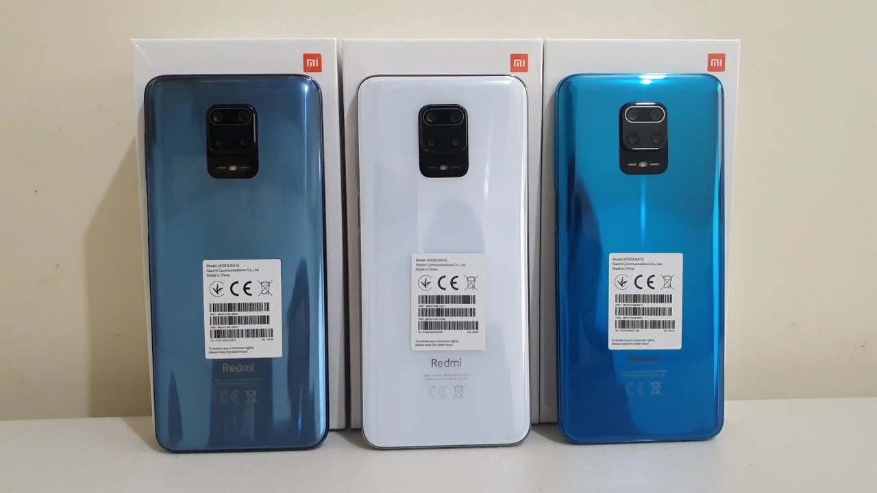 Xiaomi Redmi Note 9s Color Comparison Aurora Blue, Glacier White