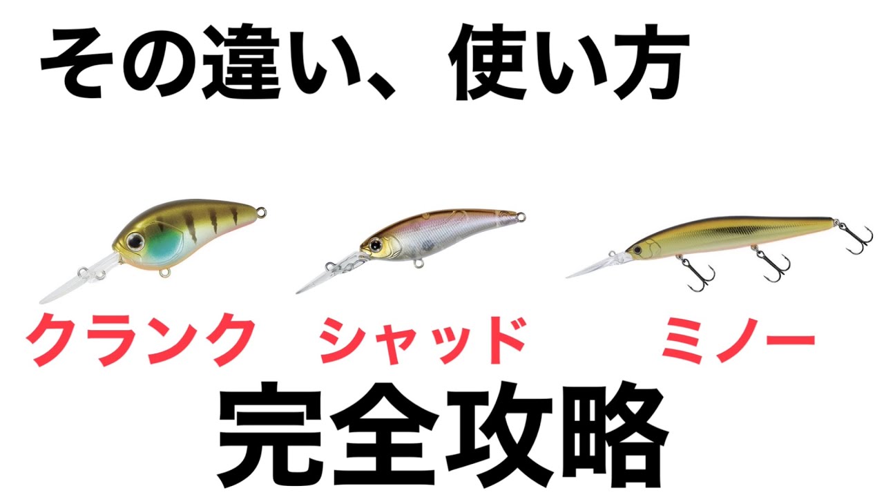 062 クランク、シャッド、ミノー その違い、使い方【完全攻略】 - YouTube