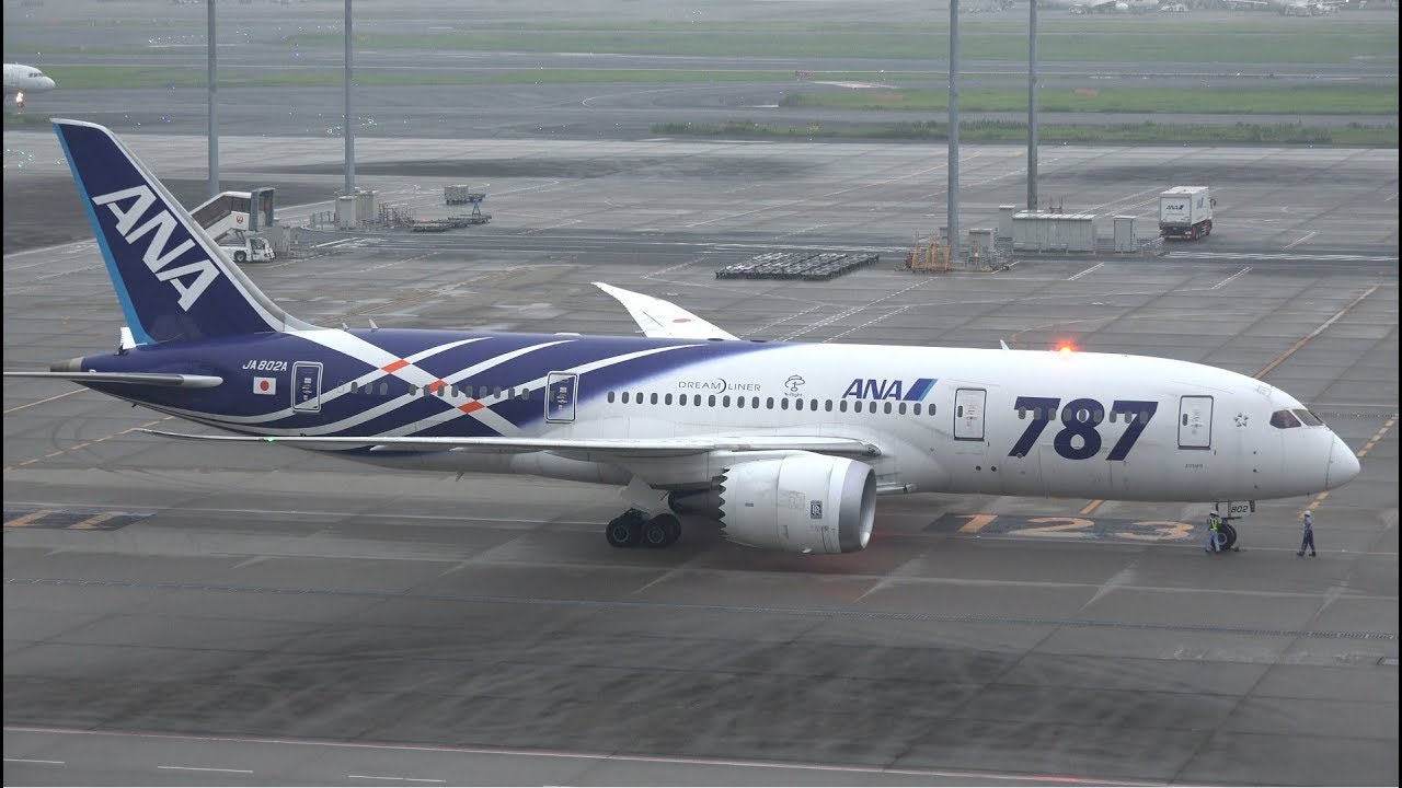 さよなら鯖塗装 ANA Boeing 787-8 JA802A Pushback [HND/RJTT] - YouTube