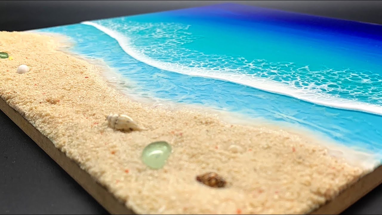 海のアートボード【レジンアート】 - YouTube