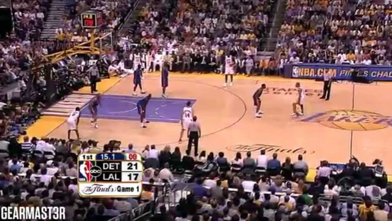 2004 NBA Finals - Detroit vs Los Angeles - Game 1 Best Plays - YouTube