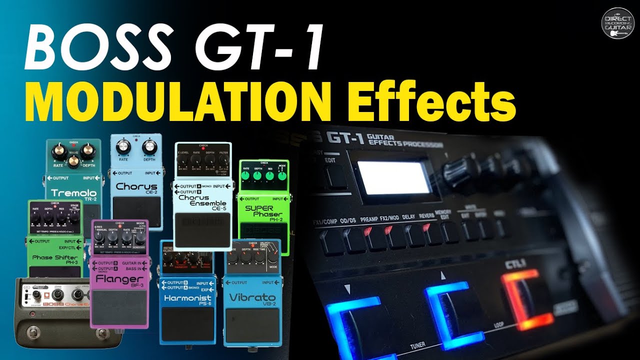 BOSS GT1 All MODULATION Effects - Chorus, Phaser, Flanger