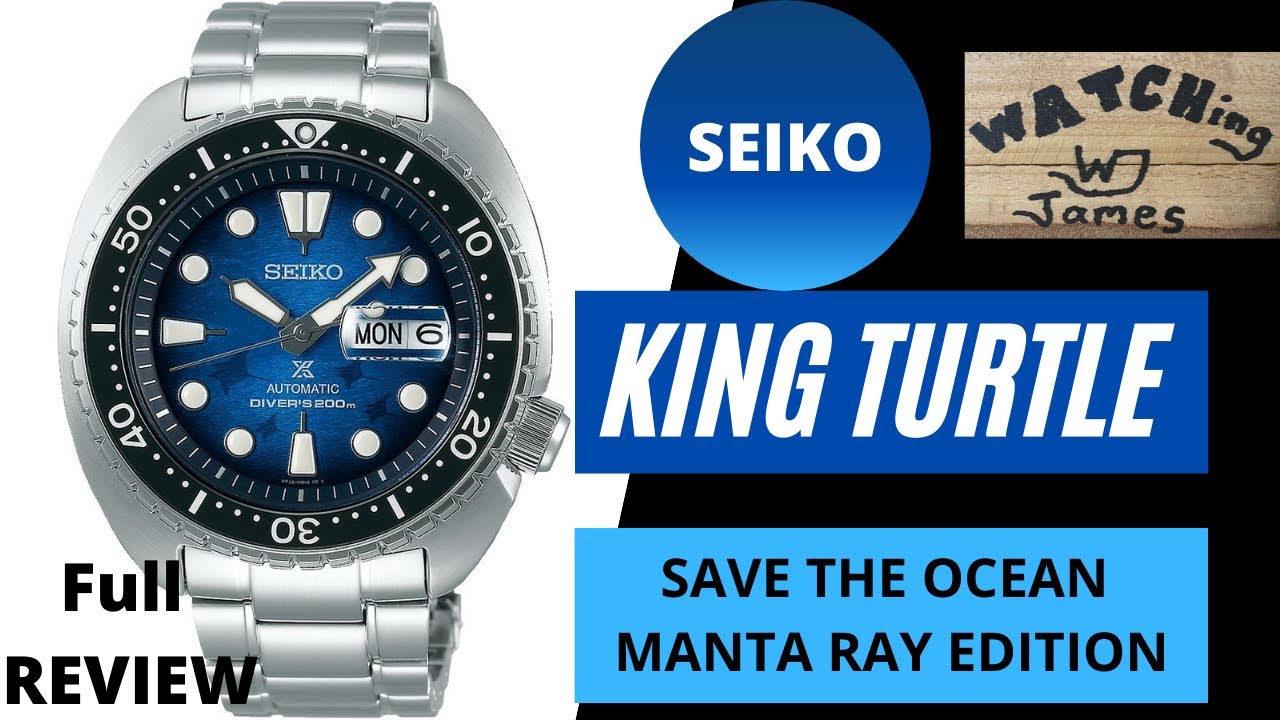 Seiko King Turtle Save The Ocean Manta Ray Edition SRPE39K Full