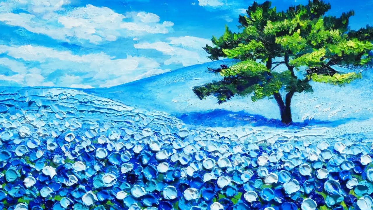 油絵 油彩 油彩画 絵 絵画 【Nemophila】 【公式通販】