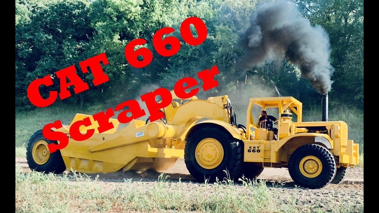 Cat 660 Scraper, Big Iron and Black Smoke - YouTube