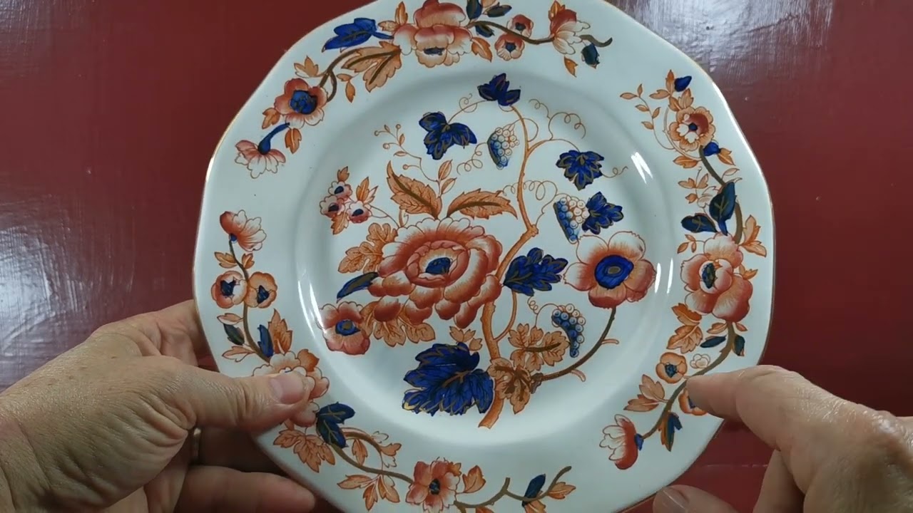 Enoch Wedgwood Old Derby (Windermere) 9.75-inch Dinner Plate - YouTube