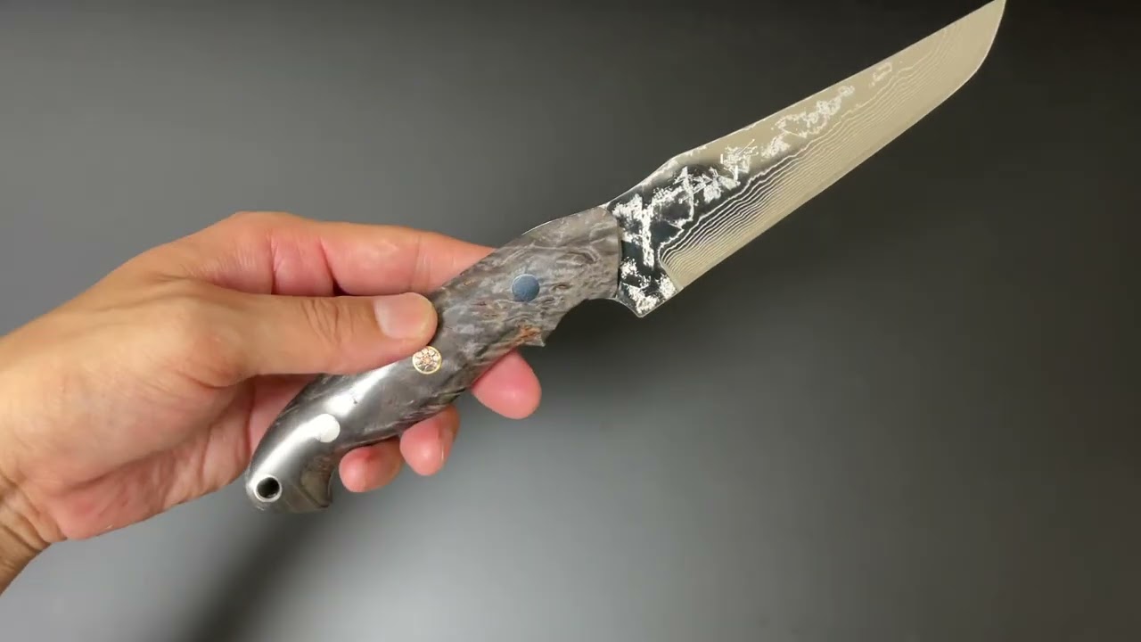 黒﨑優 Yu Kurosaki 鍛造ナイフ 雫4型 SG2粉末ハイス鋼 ダマスカス