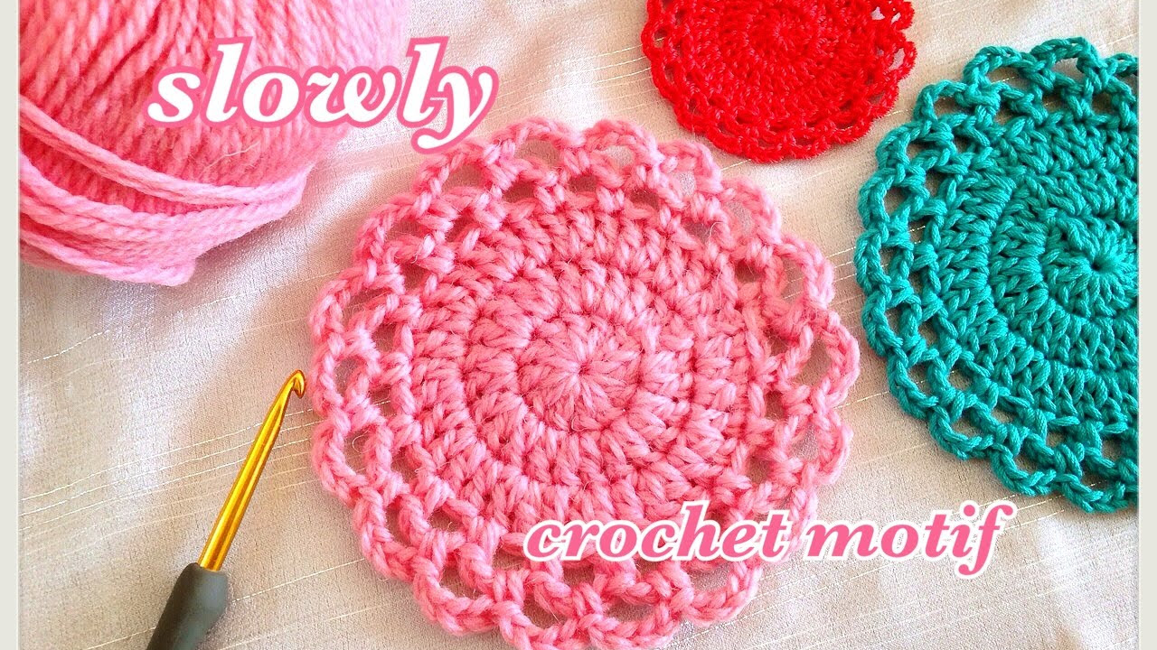 For beginners] How to knit a motif using double crochets (slowly