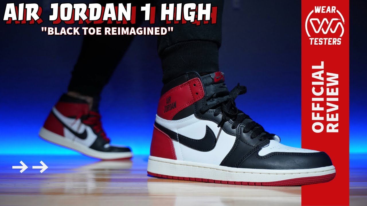 Air Jordan 1 High OG Black Toe Reimagined - YouTube