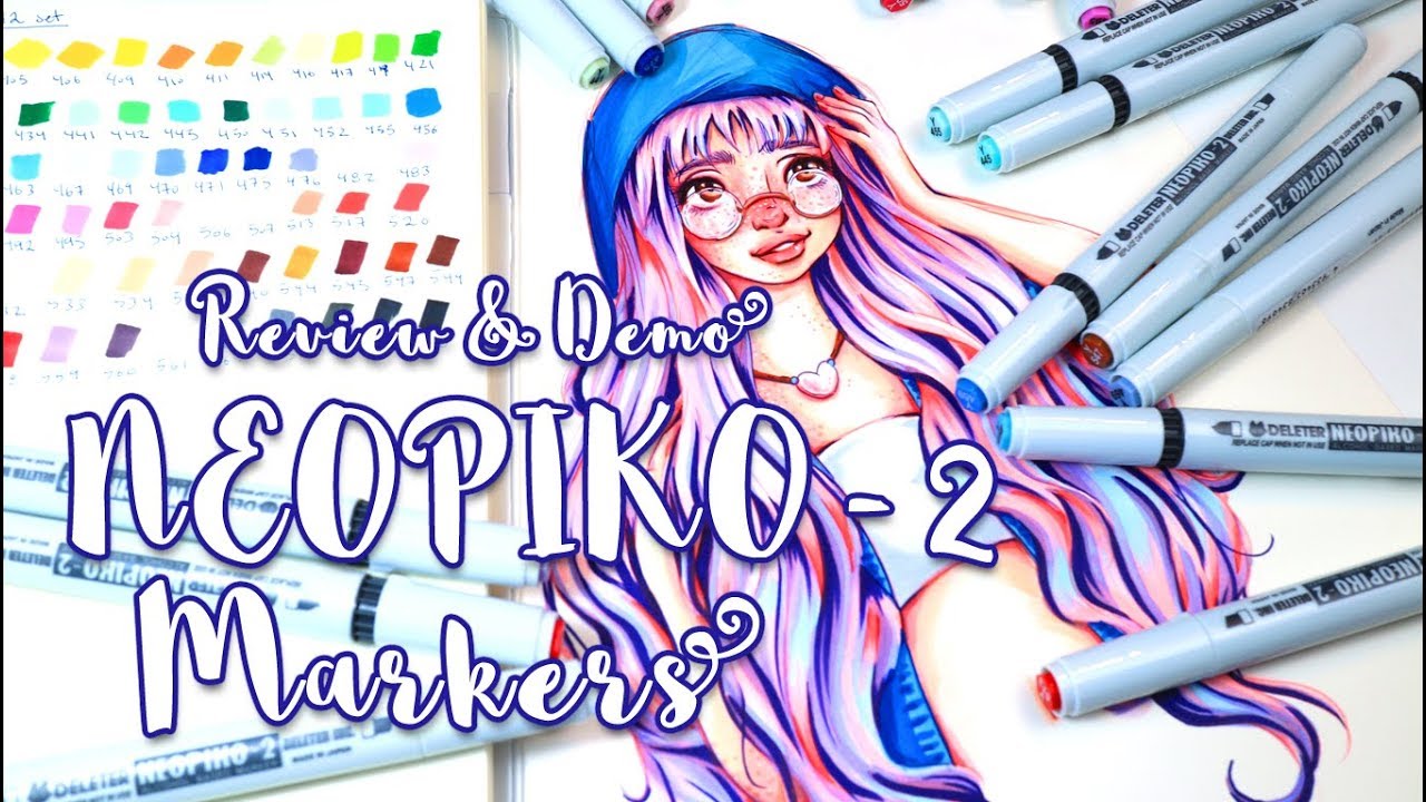 NEOPIKO-2 BRUSH MARKERS - Review & Demo! - MissKerrieJ - - YouTube