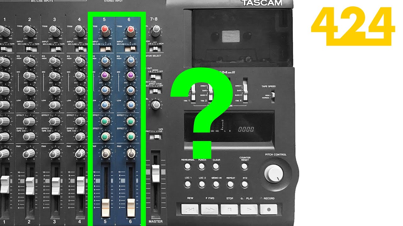 TASCAM 424 MKIII 4-TRACK Cassette Recorder: Inputs 5 & 6