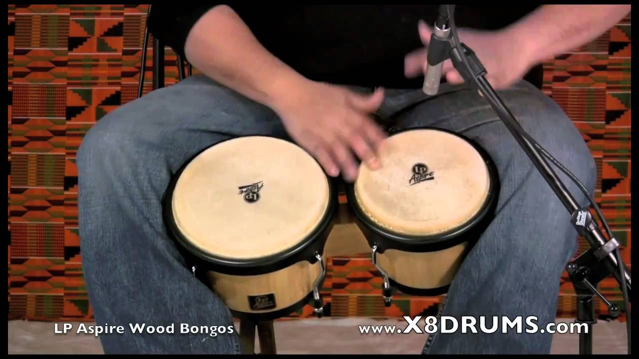 Bongos at X8 Drums: LP Aspire Wood Bongos - YouTube