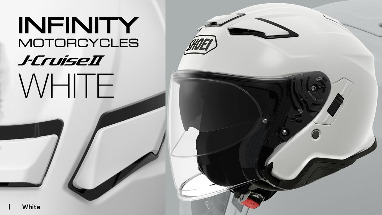 SHOEI J-CRUISE 2 - PLAIN WHITE Helmet Spin View Video - YouTube