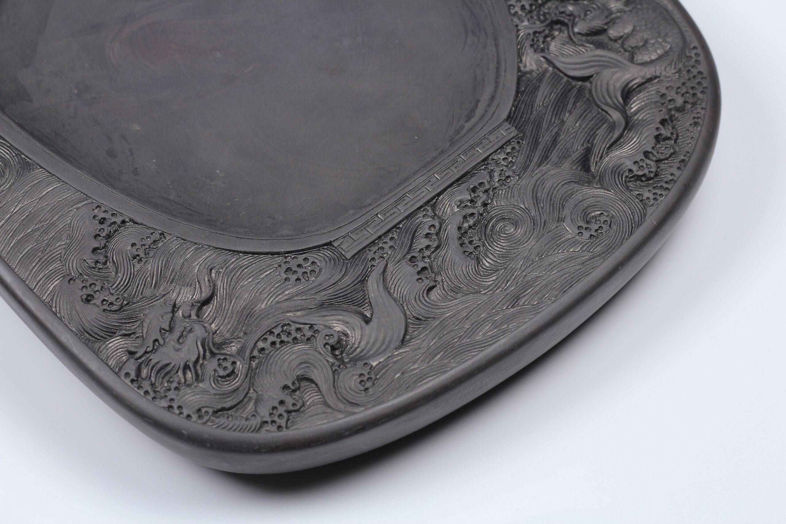 ♥中国 端渓 硯 双龍蝙蝠紋 大型 5.7kg 端渓硯 骨董品 ♥中国端渓硯