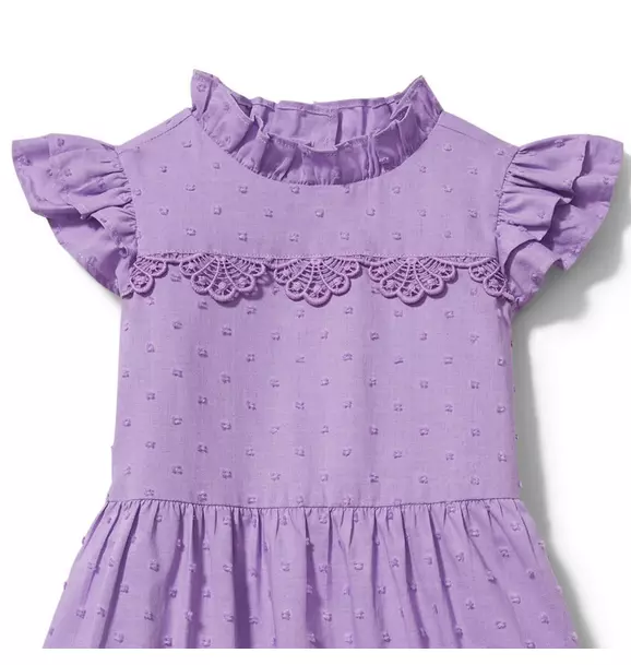 Purple Pegasus Swiss Dot Ruffle Dress by Janie and Jack