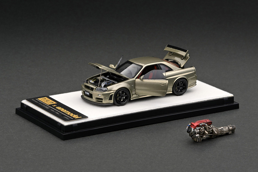 PGM-641001-1 1/64 Nismo R34 GT-R Z-tune Jade Green With Engine
