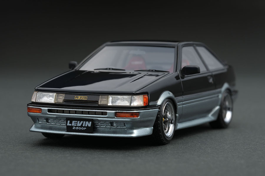 IG0468 1/43 Toyota Corolla Levin (AE86) 2Door GT Apex Black/Silver