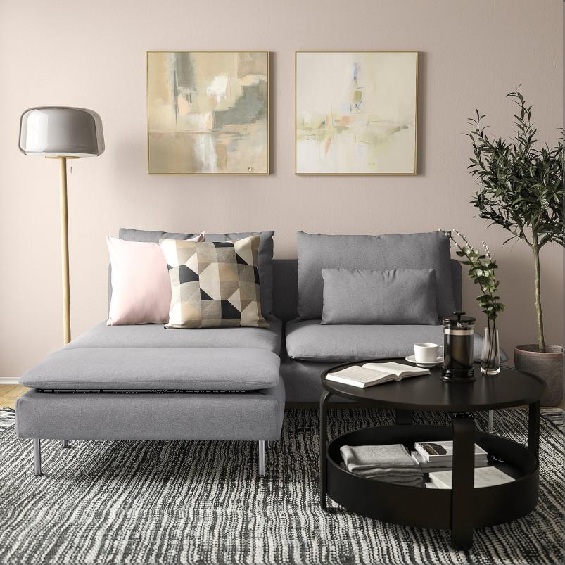 SODERHAMN ソーデルハムン オットマン - トネルード グレー 93x52cm