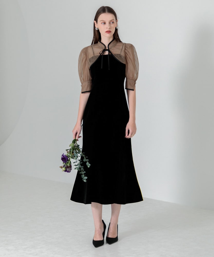 LEJA】花柄ボレロマーメイドワンピースセットアップワンピースドレス