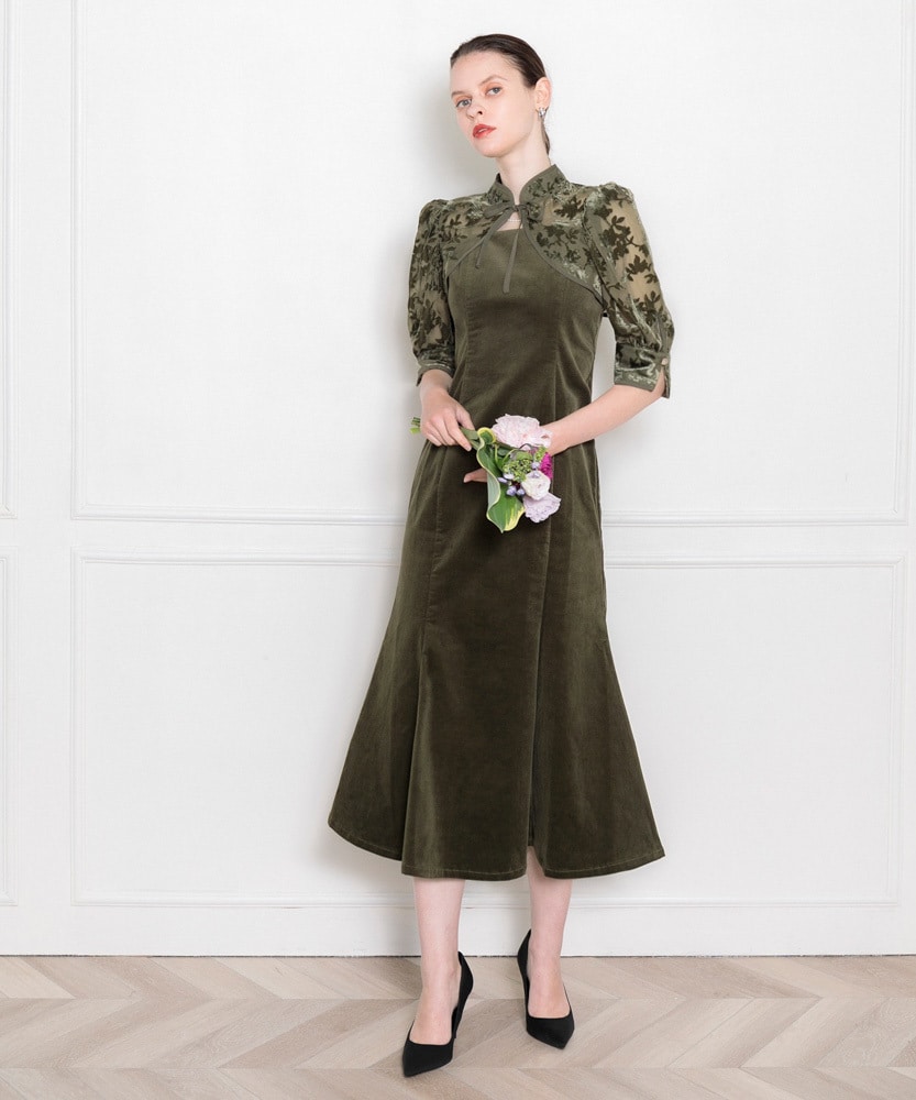 LEJA】花柄ボレロマーメイドワンピースセットアップワンピースドレス