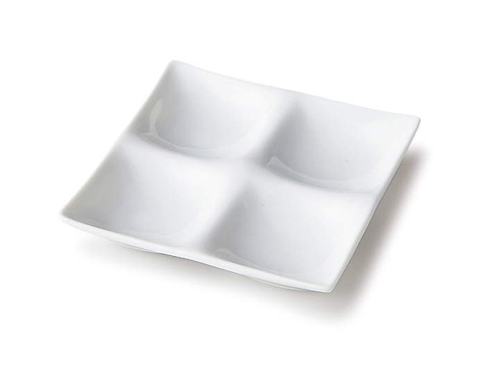 深山 kowake-コワケ- ミニ 4つ仕切り皿 白磁[美濃焼] - カフェ食器通販