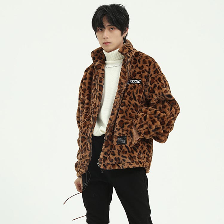 minana / レオパード柄 ボアブルゾン 豹柄 ジャケット ミリタリー