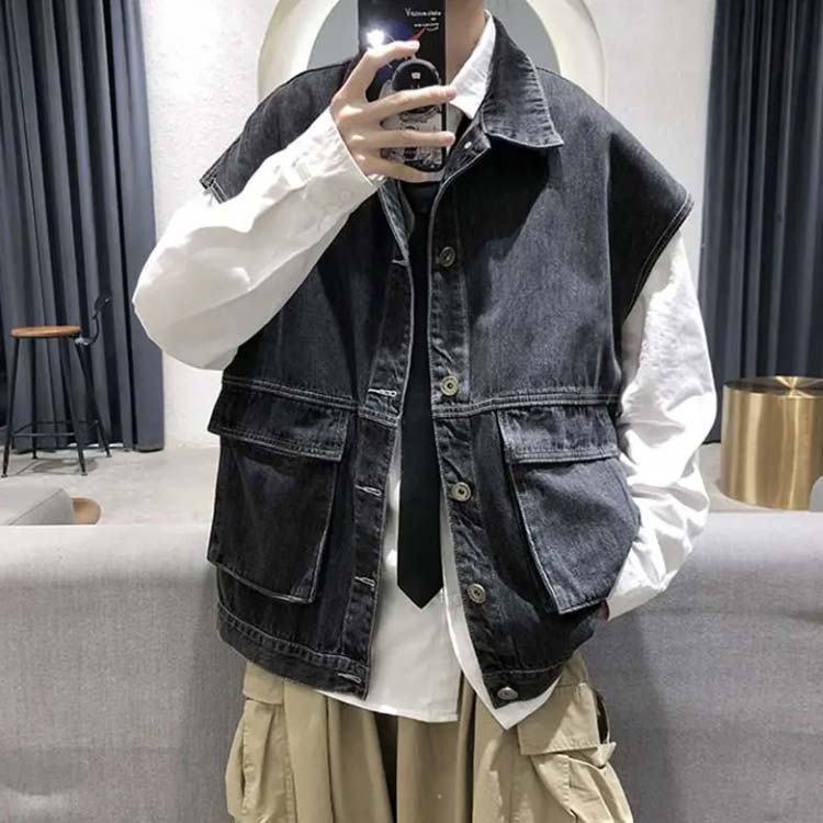 minana / 送料無料 デニムベスト メンズ ベスト デニム サマー