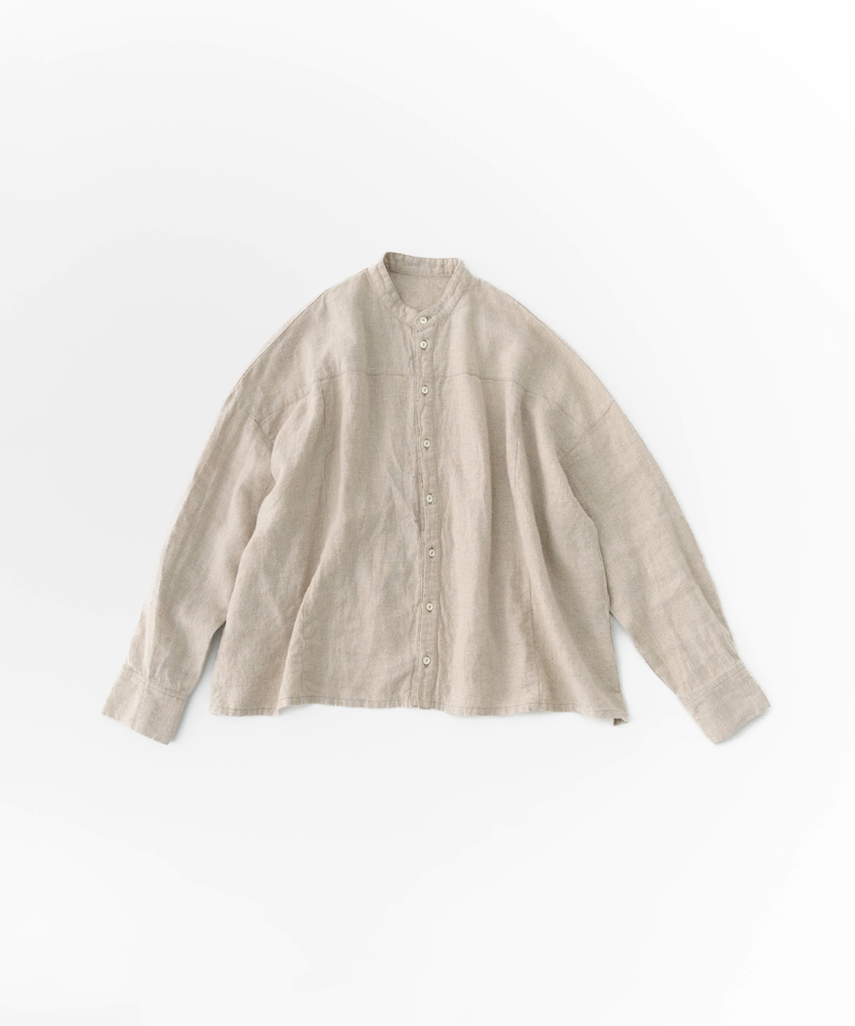 ラミーリネン起毛バンドカラーシャツ｜nest Robe / CONFECT ONLINE SHOP