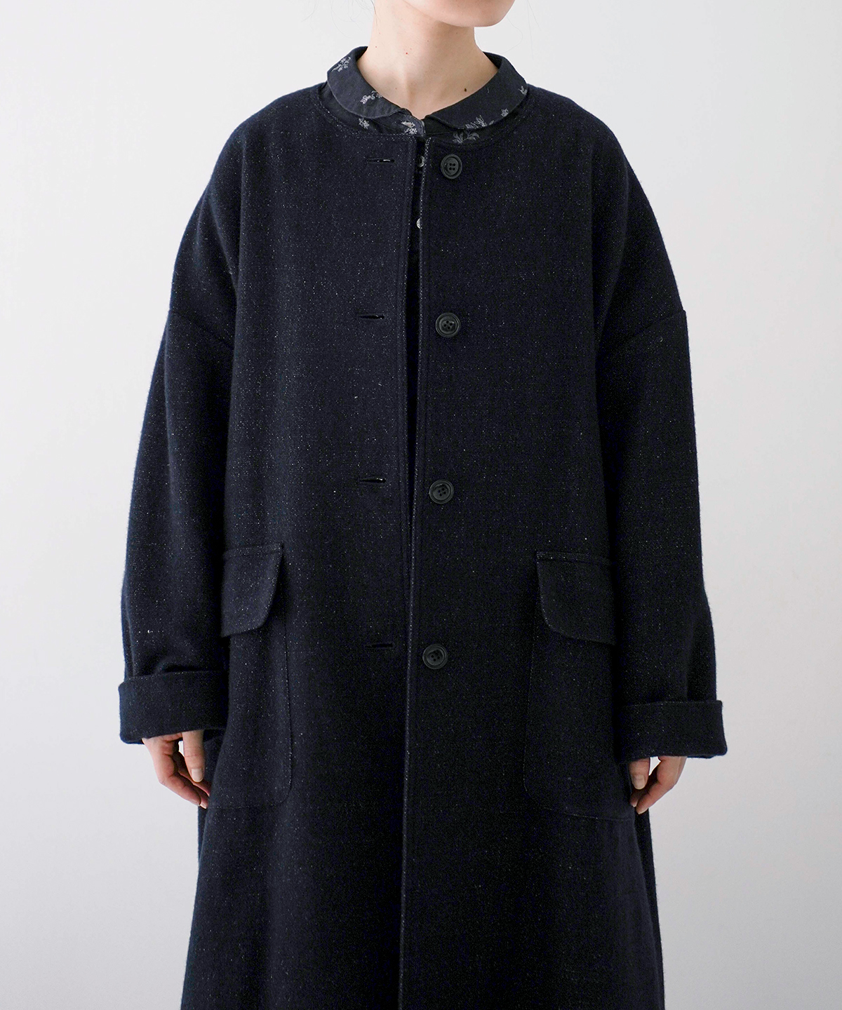 リネンウールツイードノーカラーコート｜nest Robe / CONFECT ONLINE SHOP