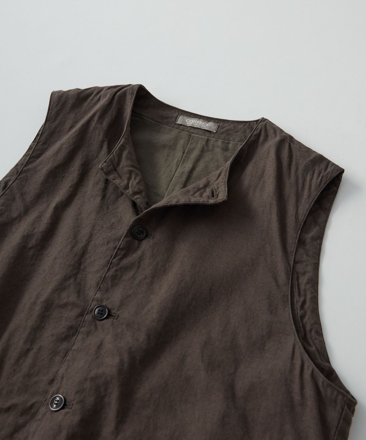 UpcycleLino 】 ポプリン クルーネックベスト｜nest Robe / CONFECT