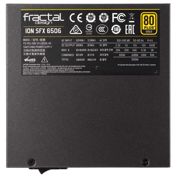 Fractal Design 電源ユニット Ion SFX 650G - 650W FD-PSU-ION-SFX