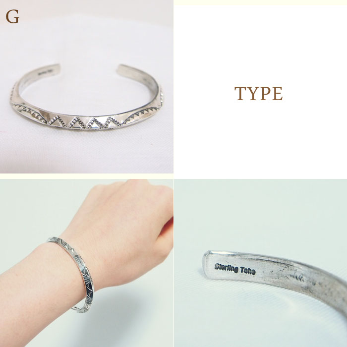 インディアン ジュエリー ナバホ スタンプワーク シルバーバングル
