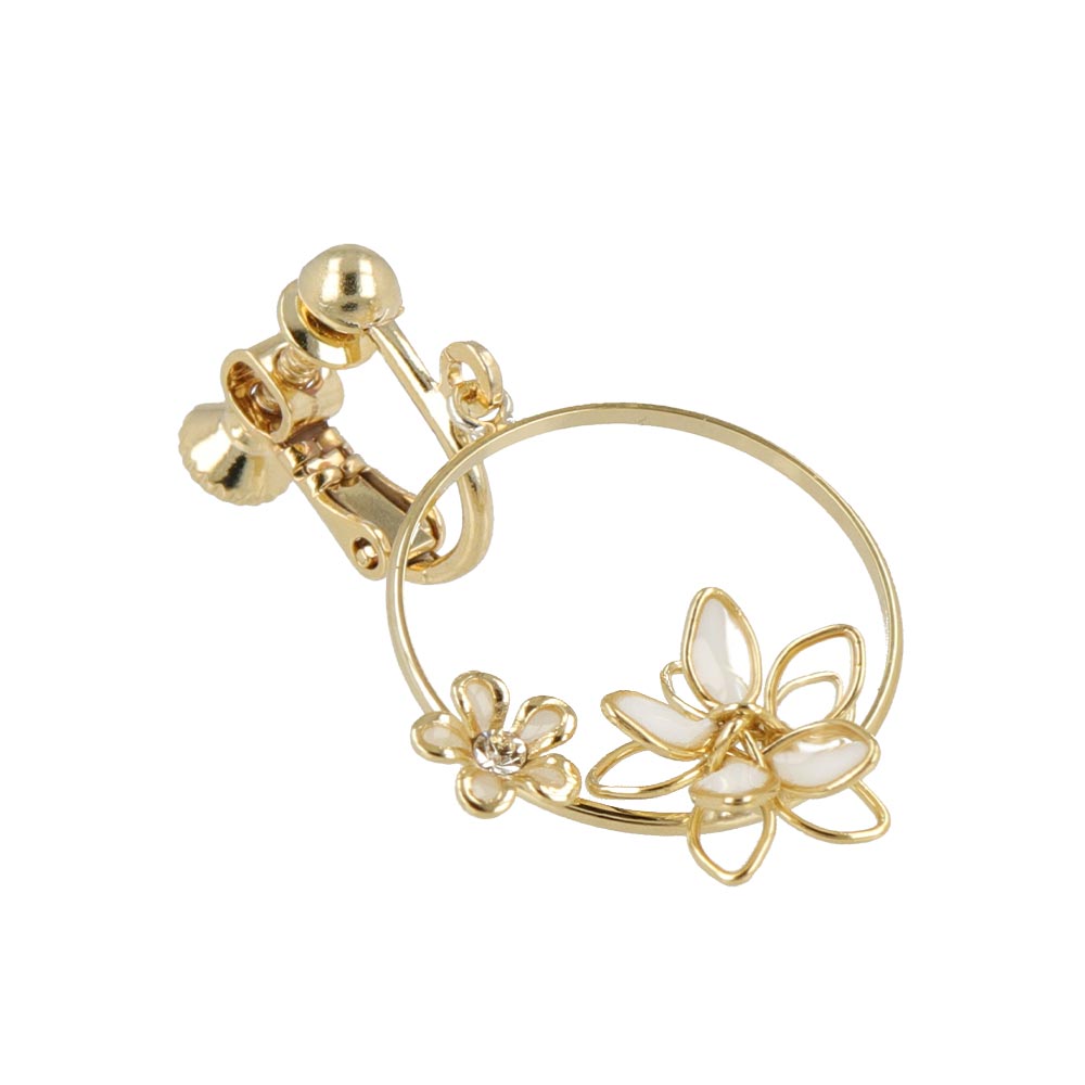 楽天市場】イヤリング ニッケルフリー ダブル フラワー リース