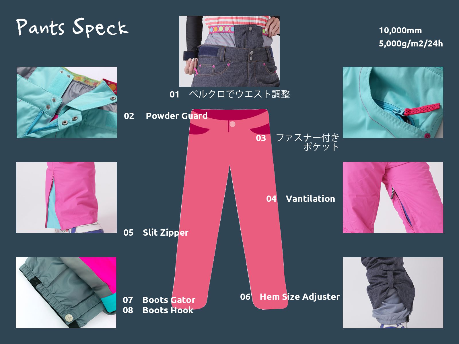 楽天市場】スキーウェア スノーボードウェア パンツ単品 レディース S