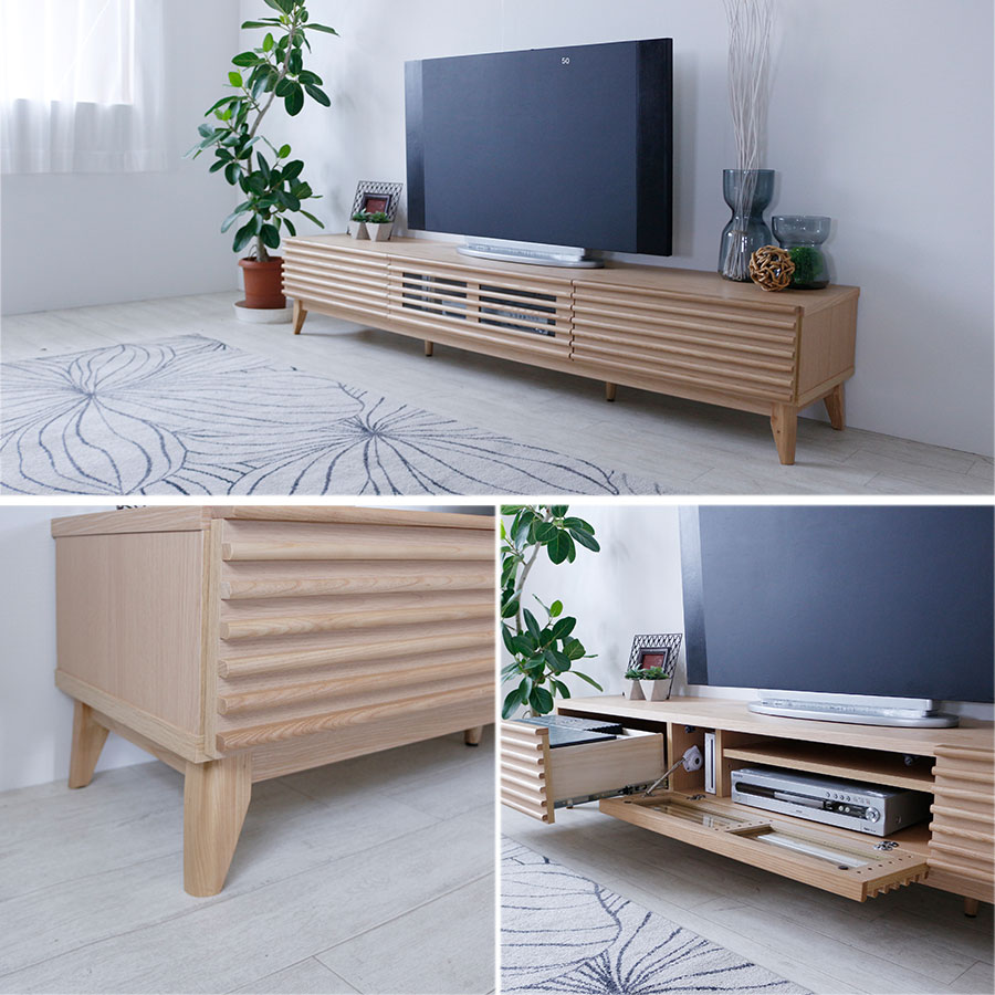 楽天市場】テレビボード ローボード テレビ台 200cm アッシュ 無垢