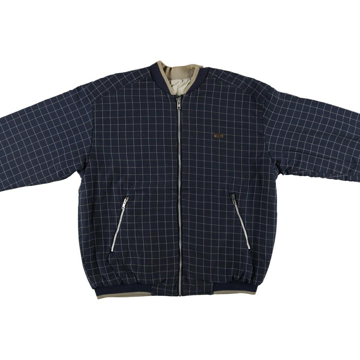 古着 80年代 ラコステ LACOSTE チェック柄 リバーシブル ブルゾン