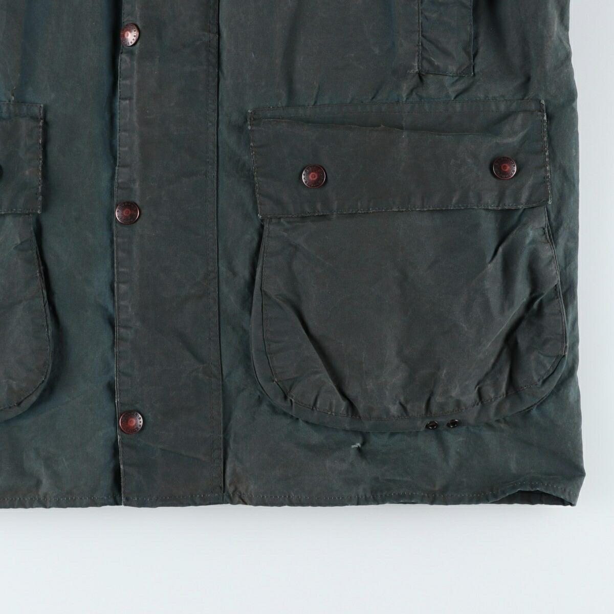 古着 80年代 バブアー Barbour BORDER ボーダー 2ワラント ワックス