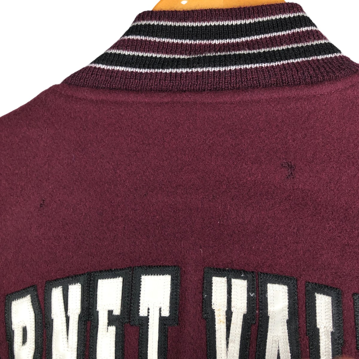 古着 90年代 GAME Sportswear 中綿入り 袖革ウールボタンスタジャン