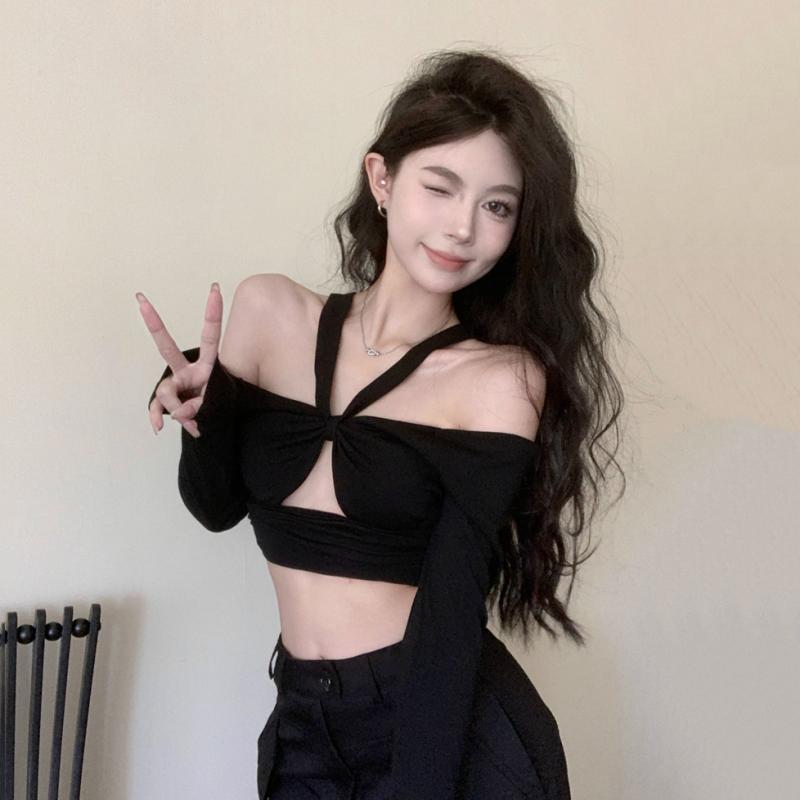 楽天市場】レディース トップス Y2K セクシー 無地 シンプル 露出性