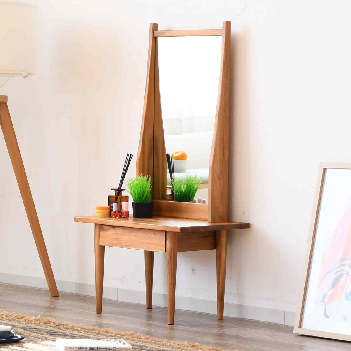 楽天市場】ドレッサー ロータイプ コンパクト 木製 タイム （ 鏡台