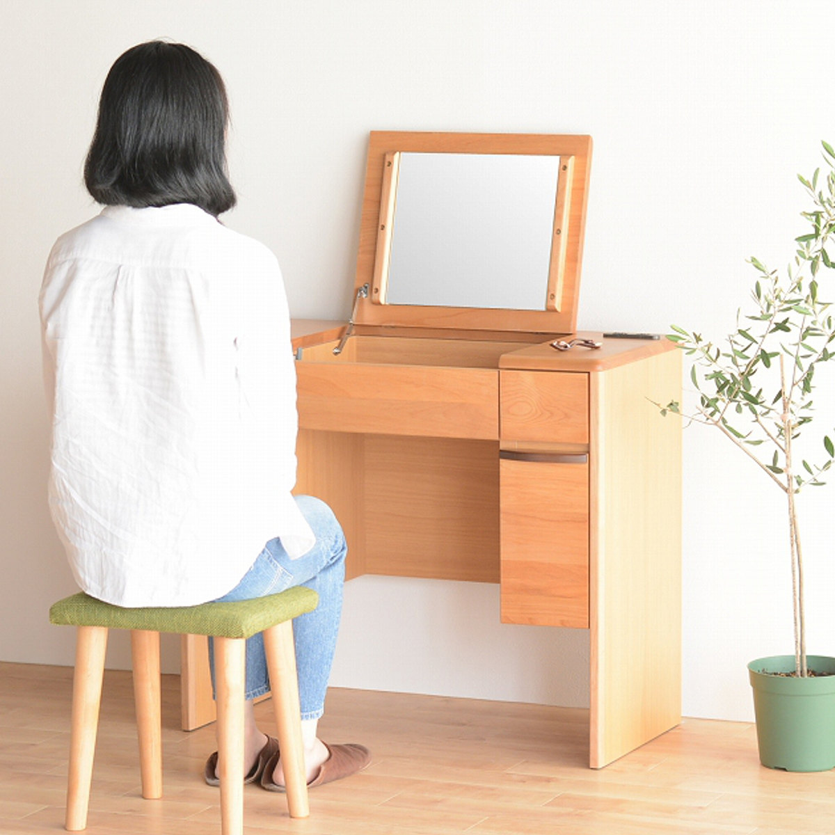 楽天市場】ドレッサー 幅65cm 鏡台 天板開閉タイプ ルシアン