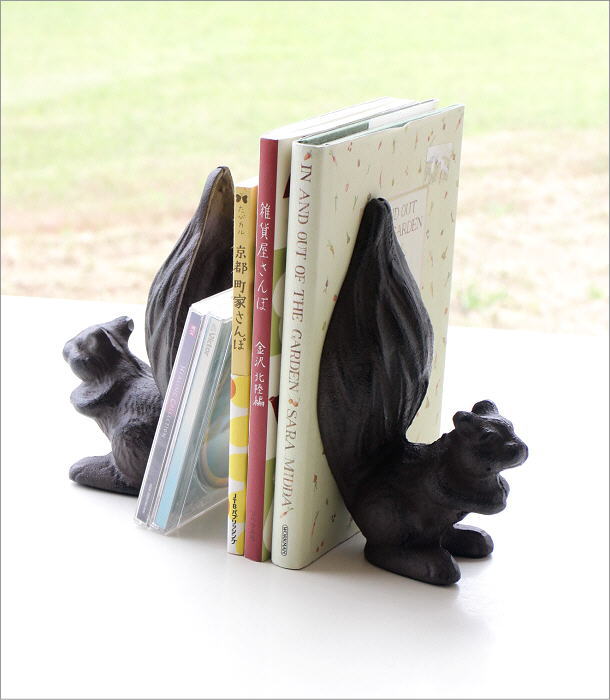 楽天市場】ブックエンド おしゃれ アンティーク リス 本立て ブック