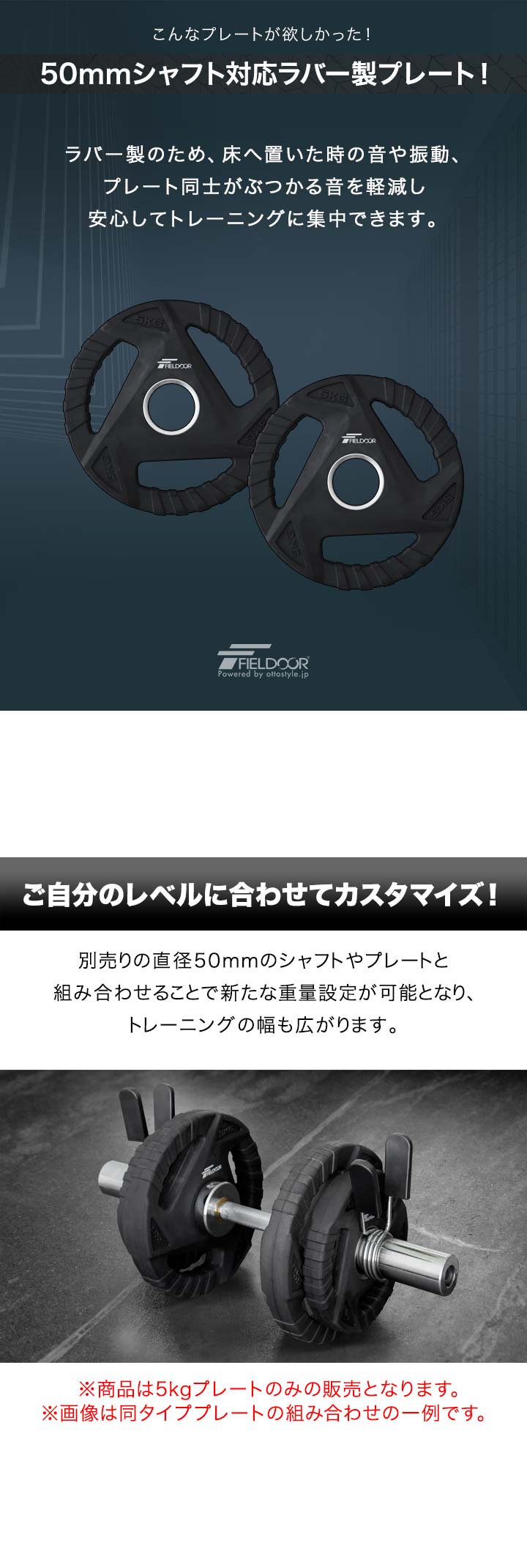 楽天市場】【楽天1位】ダンベルプレート 穴あき 5kg 2枚セット 穴径