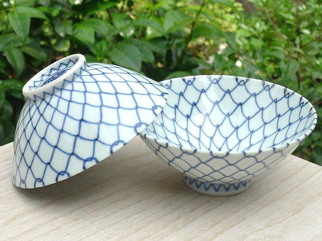 青網夫婦茶碗 芳山 - 京焼清水焼 松韻堂