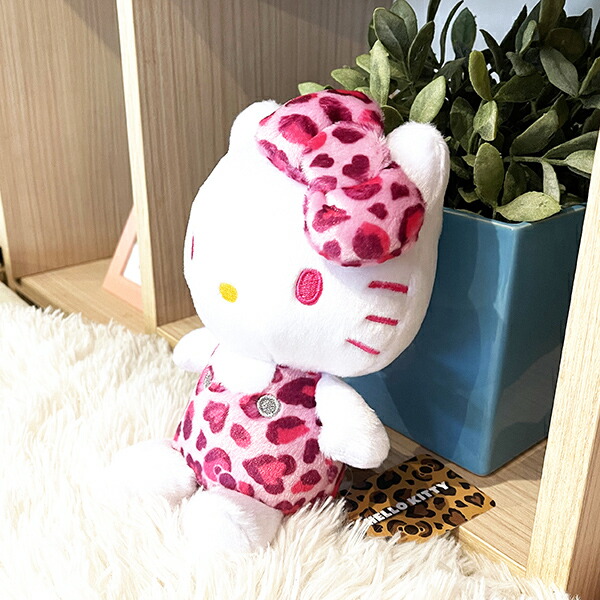サンリオ ハローキティ ヒョウ柄 ピンク お座りぬいぐるみ インテリア