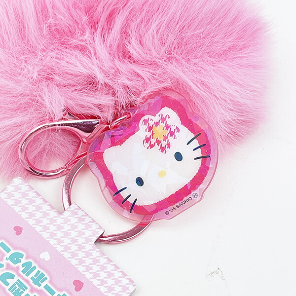 サンリオ ハローキティ ハート型ファーキーホルダー (ピンク) Sanrio